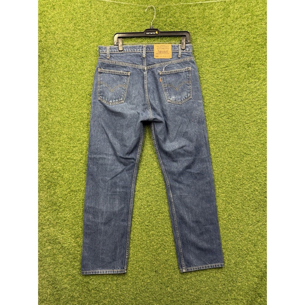 VTG Levis 505 Jeans Mens 34x30 Blue Regular Fit Straight Leg Orange Tab 1995